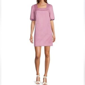 LDT Alice Ruched Sleeve Dress Square Neck Dress